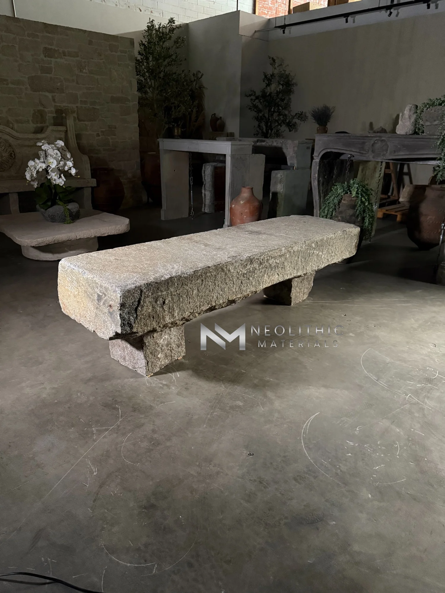 Antique Granite Bench - Image 7